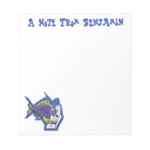 Funny angler fish cartoon notepad