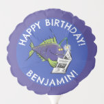 Funny angler fish cartoon personalized birthday balloon<br><div class="desc">Features our funny angler fish cartoon. Great for kids. Add your own text to make it special.</div>