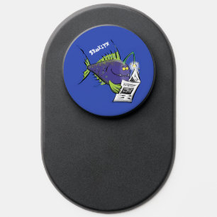 Funny angler fish cartoon PopSocket