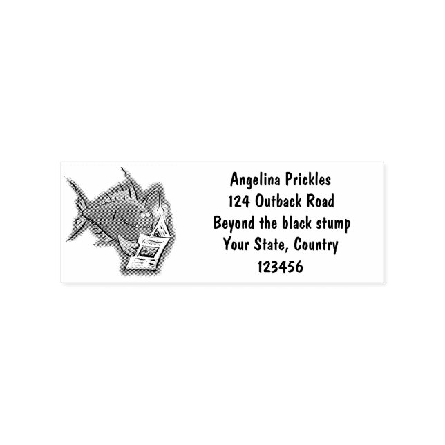 Funny angler fish cartoon rubber stamp (Imprint)