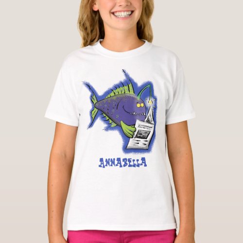 Funny angler fish cartoon T_Shirt