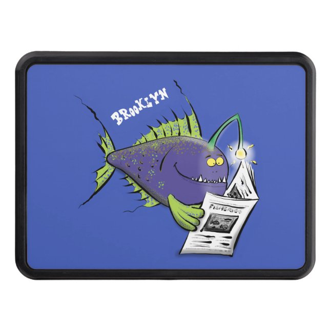 Funny angler fish personalized cartoon hitch cover (Front)