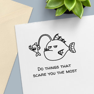 Funny Angler Fish Selfie Custom Text Self-inking Stamp