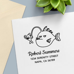 Funny Angler Fish Selfie Return Address Self-inking Stamp