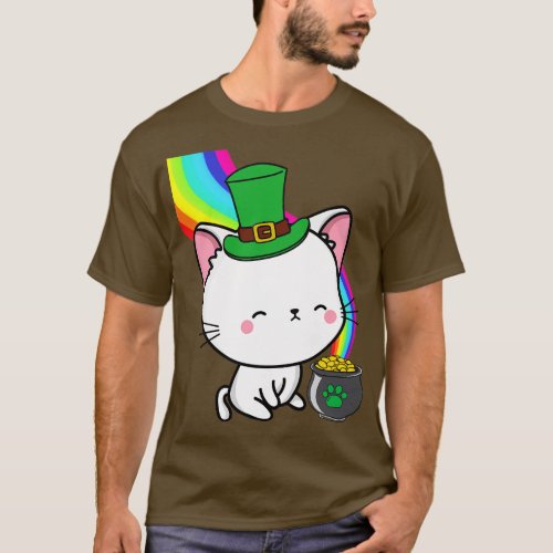 Funny angora cat celebrates st patricks day T_Shirt