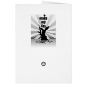 Funny angry armed rabbit cards (Back)