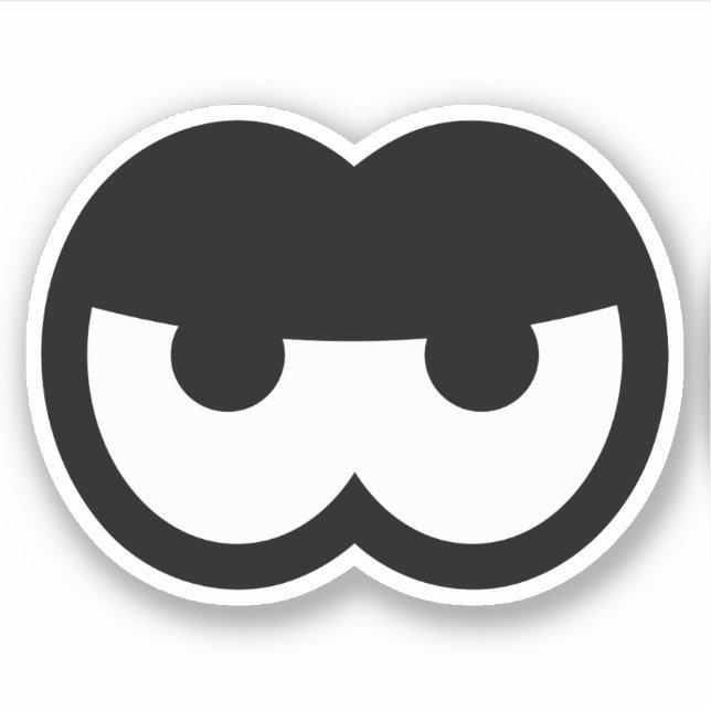 Funny Angry Cartoon Eyeball Vinyl Sticker (Front)