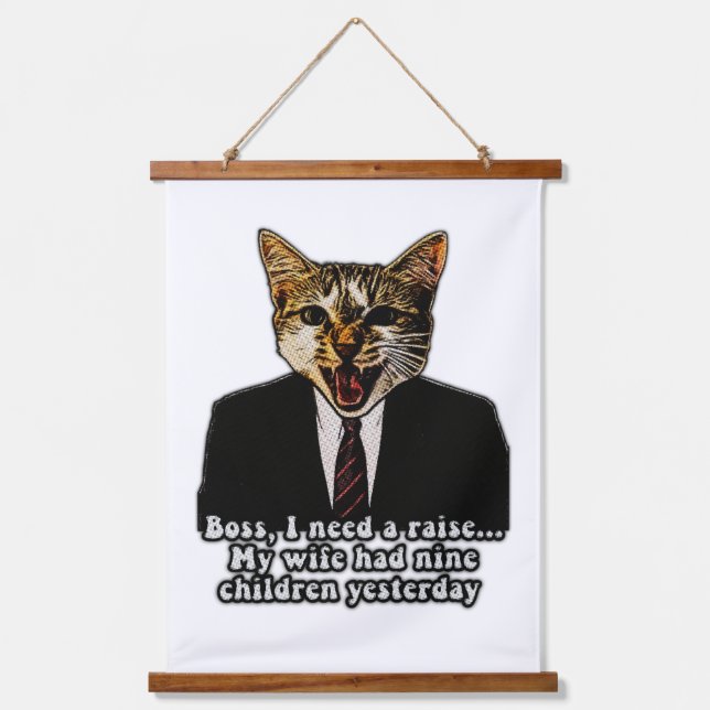 Funny angry cat meme for cat lovers and cat owners hanging tapestry (Front)