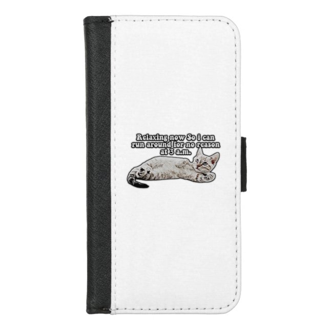 Funny angry cat meme for cat owners & lovers iPhone wallet case (Front)