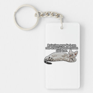 Funny angry cat meme for cat owners & lovers keychain