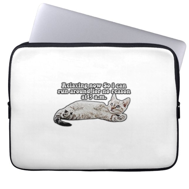 Funny angry cat meme for cat owners & lovers laptop sleeve (Front)