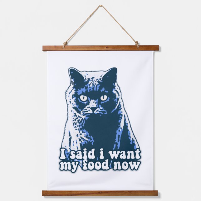 Funny angry cat meme for cat persons and owners  hanging tapestry (Front)