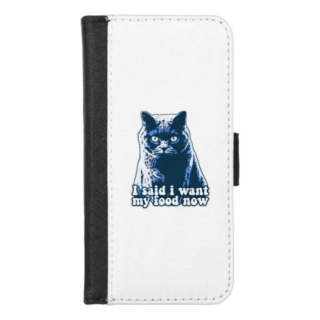 Funny angry cat meme for cat persons and owners iPhone wallet case (Front)