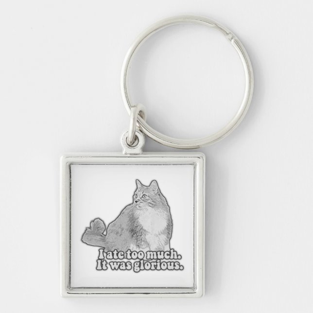 Funny angry cat meme for kitten lovers & cat owner keychain (Front)