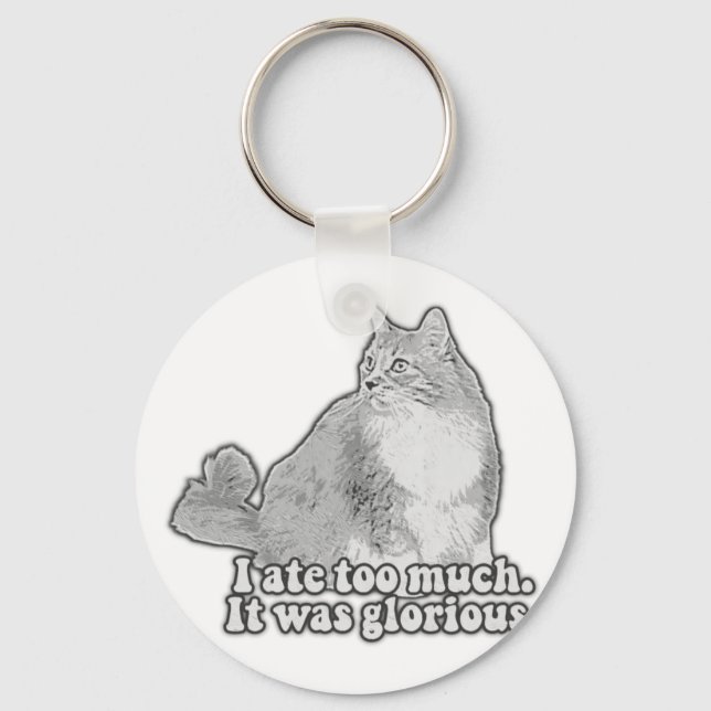 Funny angry cat meme for kitten lovers & cat owner keychain (Front)