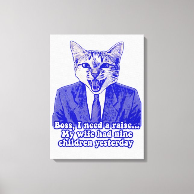 Funny angry cat meme for kitty lovers canvas print (Front)