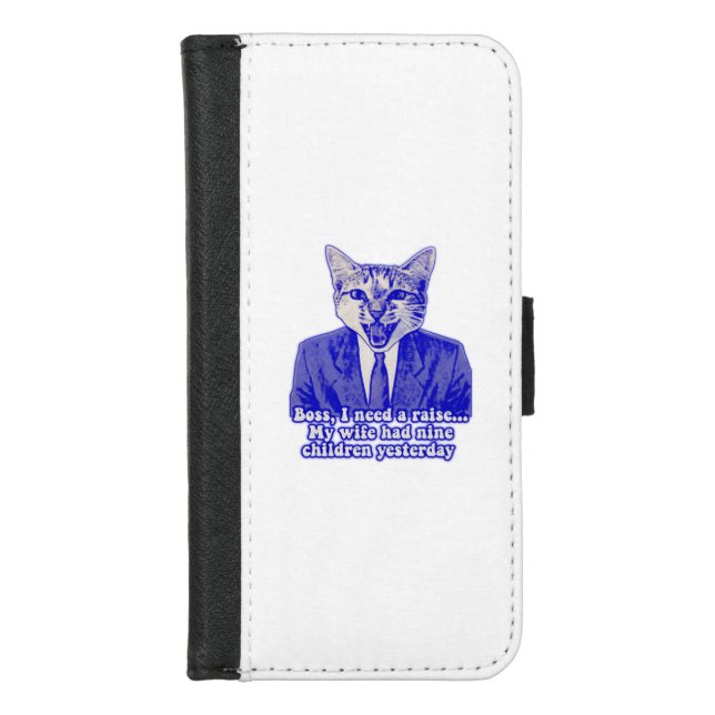 Funny angry cat meme for kitty lovers iPhone wallet case (Front)