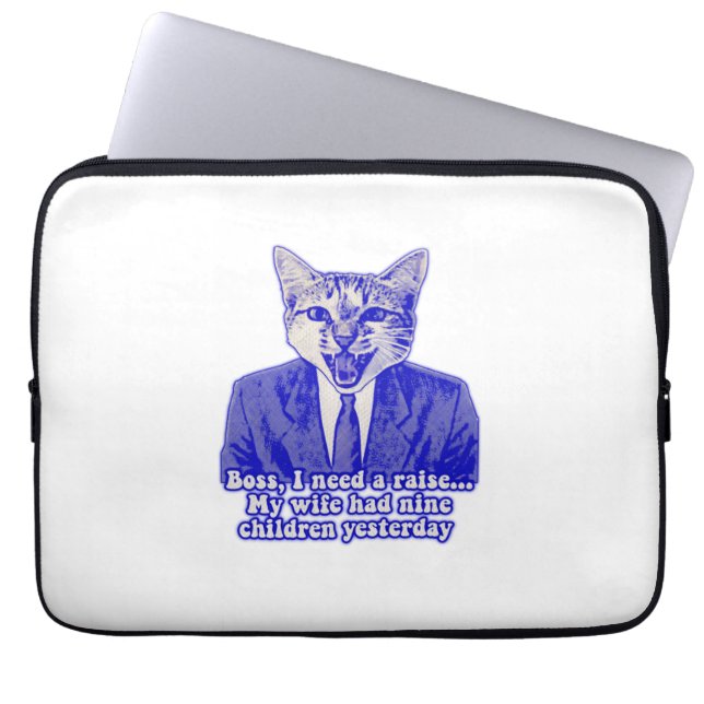 Funny angry cat meme for kitty lovers laptop sleeve (Front)