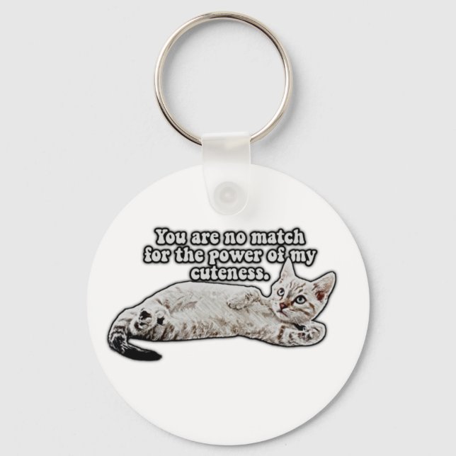 Funny angry cat meme for kitty owners and lovers keychain (Front)