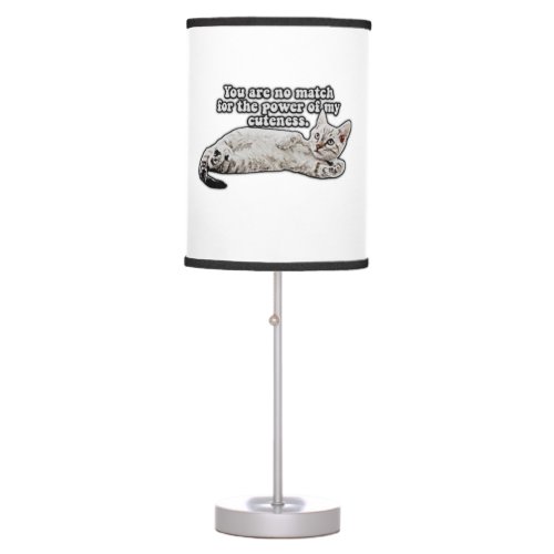 Funny angry cat meme for kitty owners and lovers table lamp