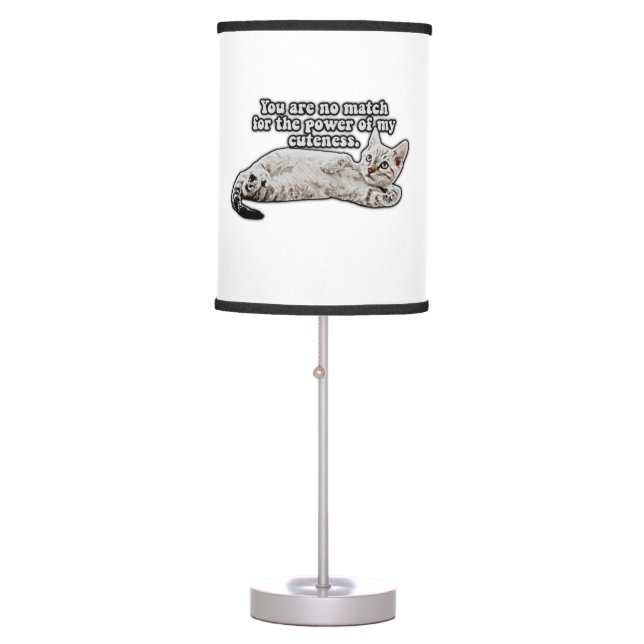 Funny angry cat meme for kitty owners and lovers table lamp (Front)