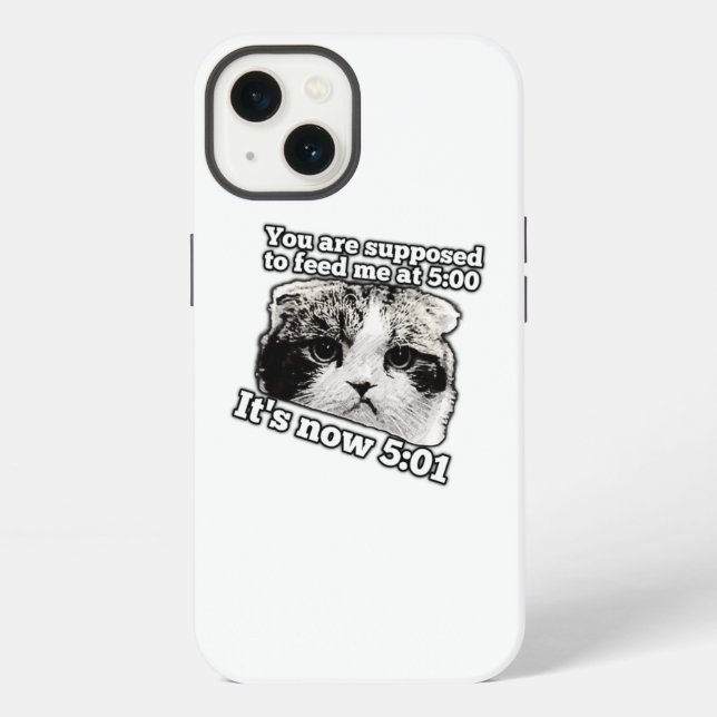 Funny angry cat meme for kitty owners iphone case (Back)