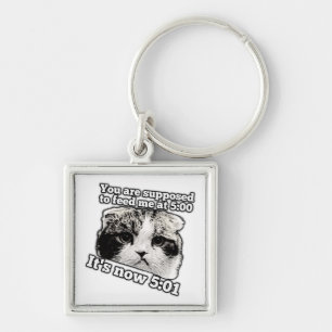 Funny angry cat meme for kitty owners keychain