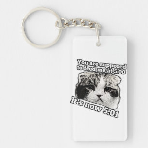 Funny angry cat meme for kitty owners keychain