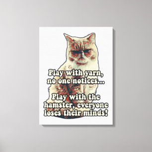 Funny angry cat meme for kitty persons &cat lovers canvas print