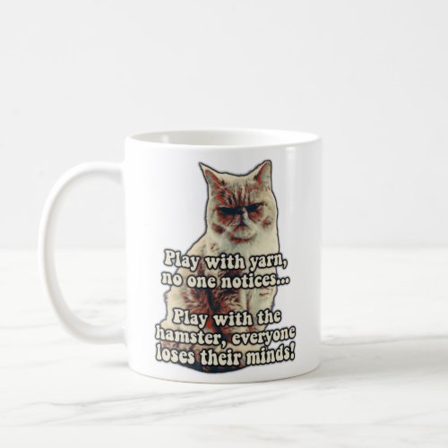 Funny angry cat meme for kitty persons cat lovers coffee mug