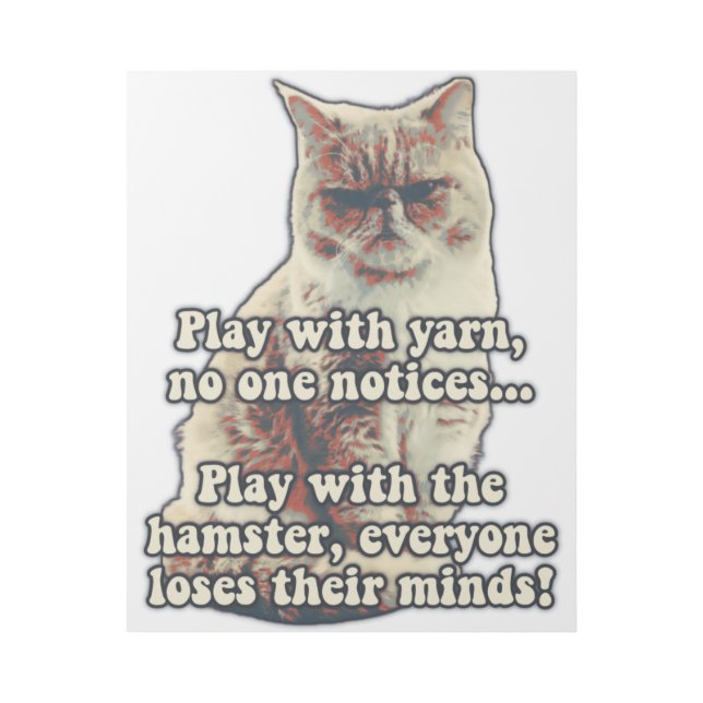 Funny angry cat meme for kitty persons &cat lovers gallery wrap (Front)