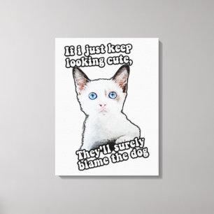 Funny angry cat meme for kitty persons &cat owners canvas print