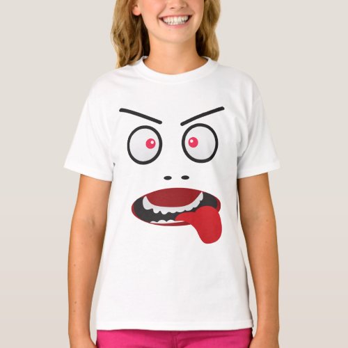 Funny angry cheeky face sticking tongue out T_Shirt