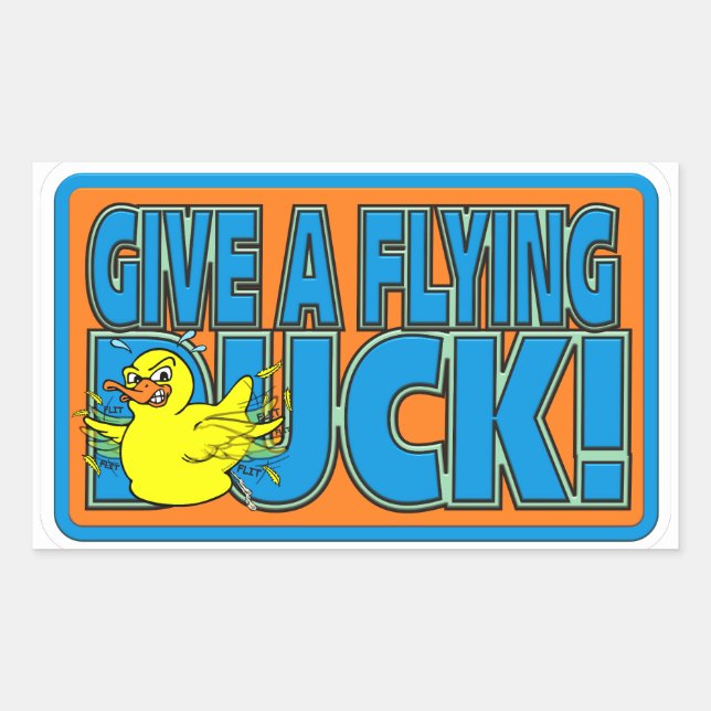 FUNNY ANGRY DUCK 4X4 DUCKING DESIGN RECTANGULAR STICKER (Front)