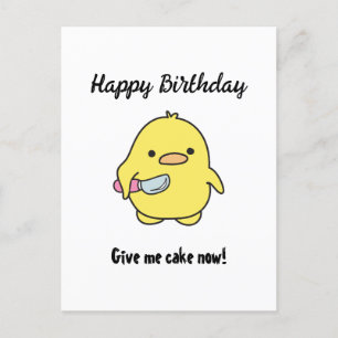Funny Angry Duck Birthday Holiday Postcard