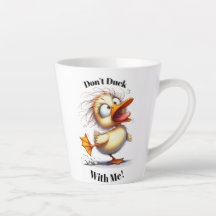 Funny Angry Duck Latte Mug - "Don't Duck With Me!
