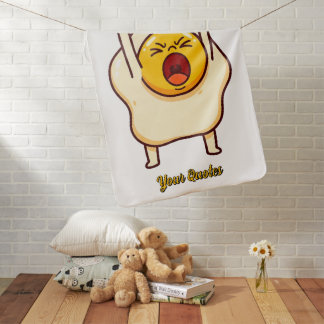 Funny Angry Egg Cartoon Baby Blanket