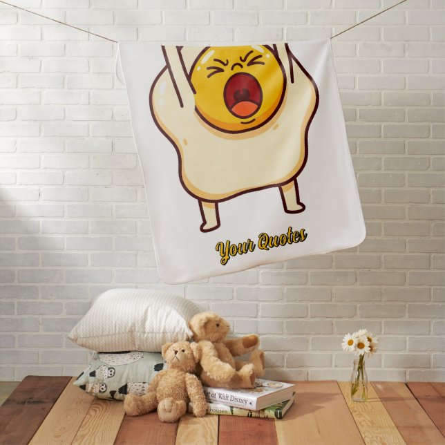 Funny Angry Egg Cartoon Baby Blanket (In Situ)