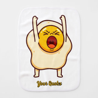 Funny Angry Egg Cartoon Baby Burp Cloth