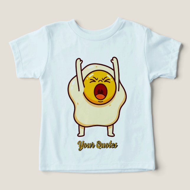 Funny Angry Egg Cartoon Toddler T-shirt (Design Front)