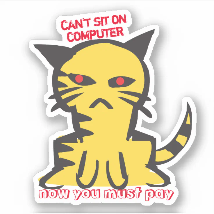 Funny angry evil computer revenge cat sticker | Zazzle Funny angry evil computer revenge cat sticker | Zazzle