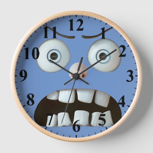Funny Angry Face  Clock