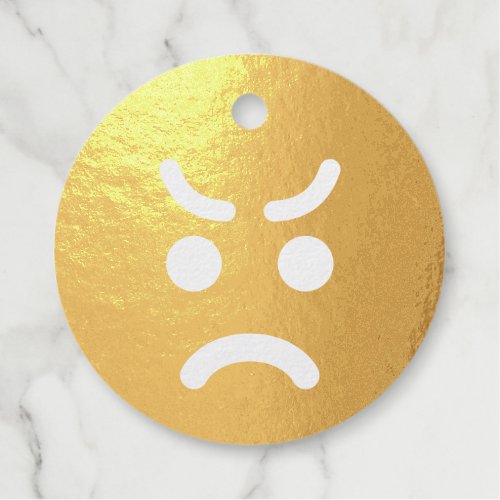 Funny Angry Face Editable Emoji Make Them Laugh Foil Favor Tags