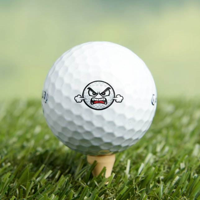 Funny Angry Face Golf Ball Design (Insitu Tee)