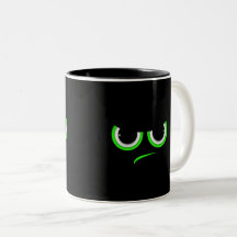 Funny Angry Face Green Eyes Design