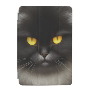 Funny Angry Fluffy Black Persian Kitty Cat Face iPad Mini Cover