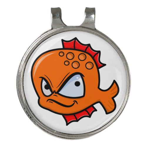 Funny Angry Goldfish Golf Hat Clip