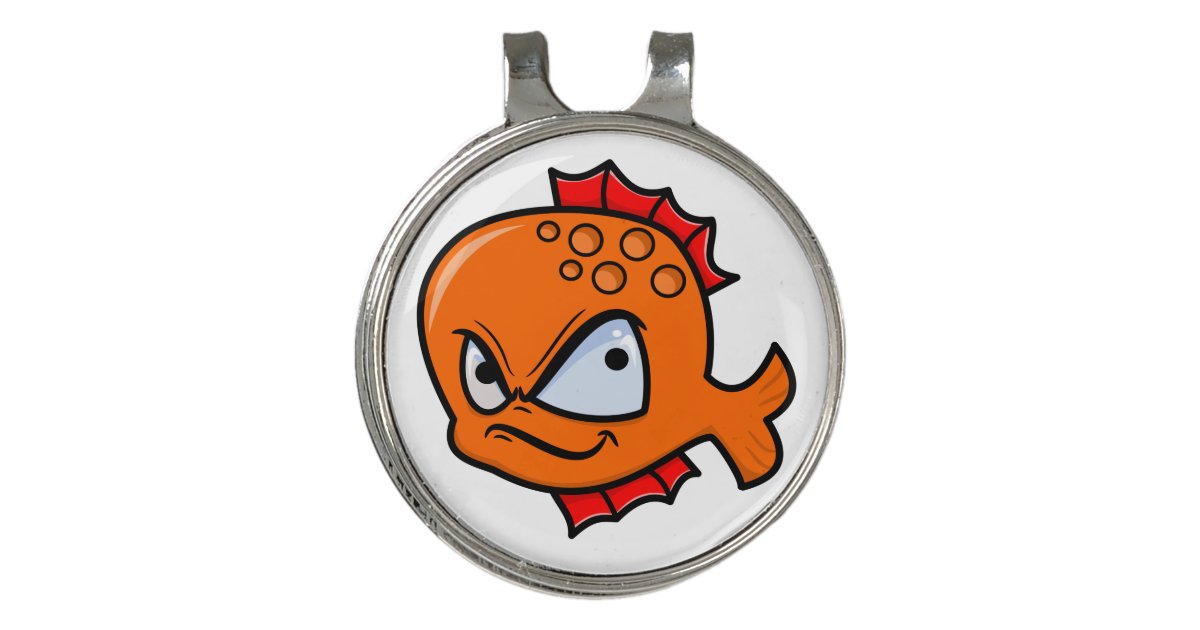 Funny Angry Goldfish Golf Hat Clip