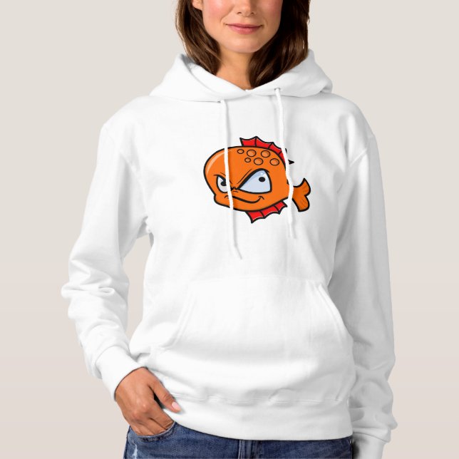 Funny Angry Goldfish Hoodie (Front)