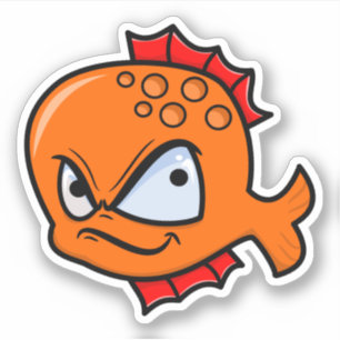 Funny Angry Goldfish Sticker